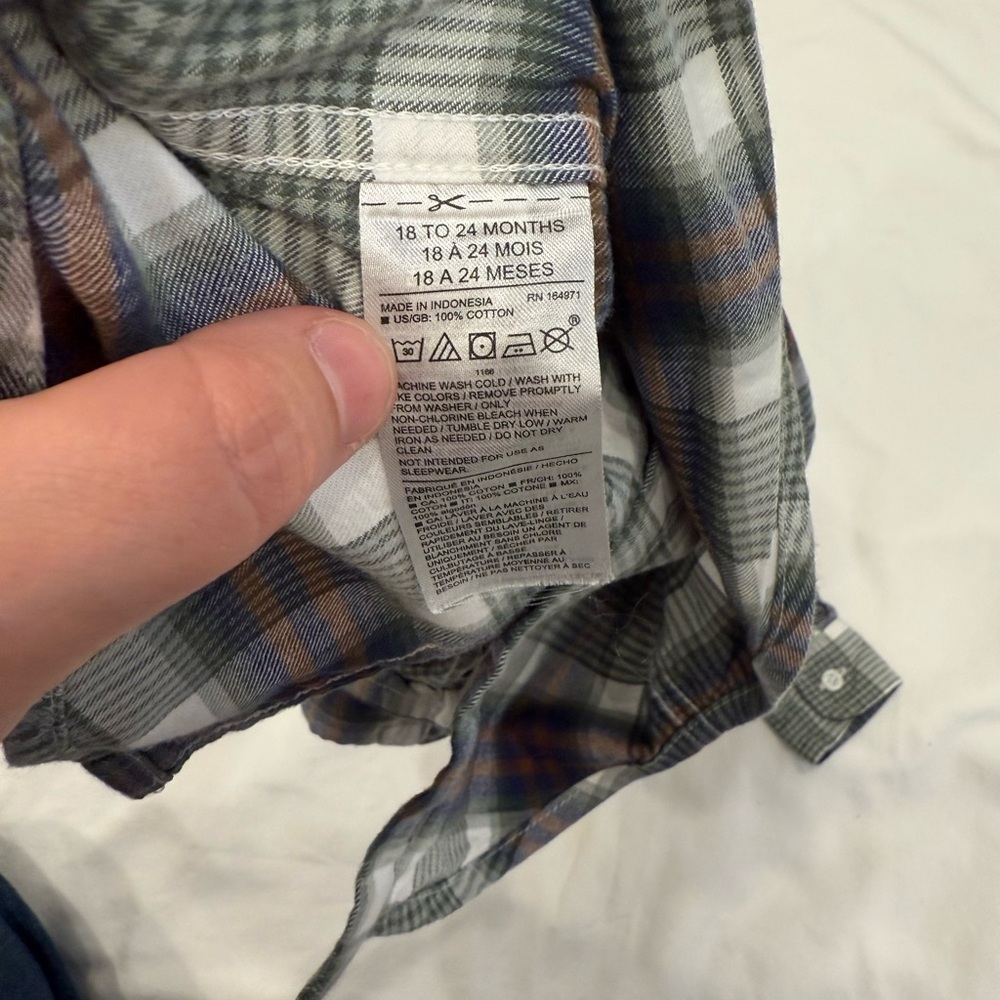 Janie and Jack flannel button down - Picture 5 of 6